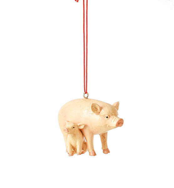 Farm Animal With Baby Ornament - Pigs - The Country Christmas Loft