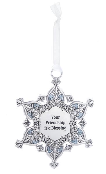 Gem Snowflake Ornament - Your Friendship is a Blessing - The Country Christmas Loft