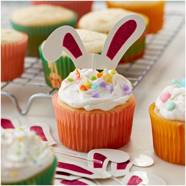 Wilton Bunny Ears Cupcake Toppers, 24-Count - The Country Christmas Loft