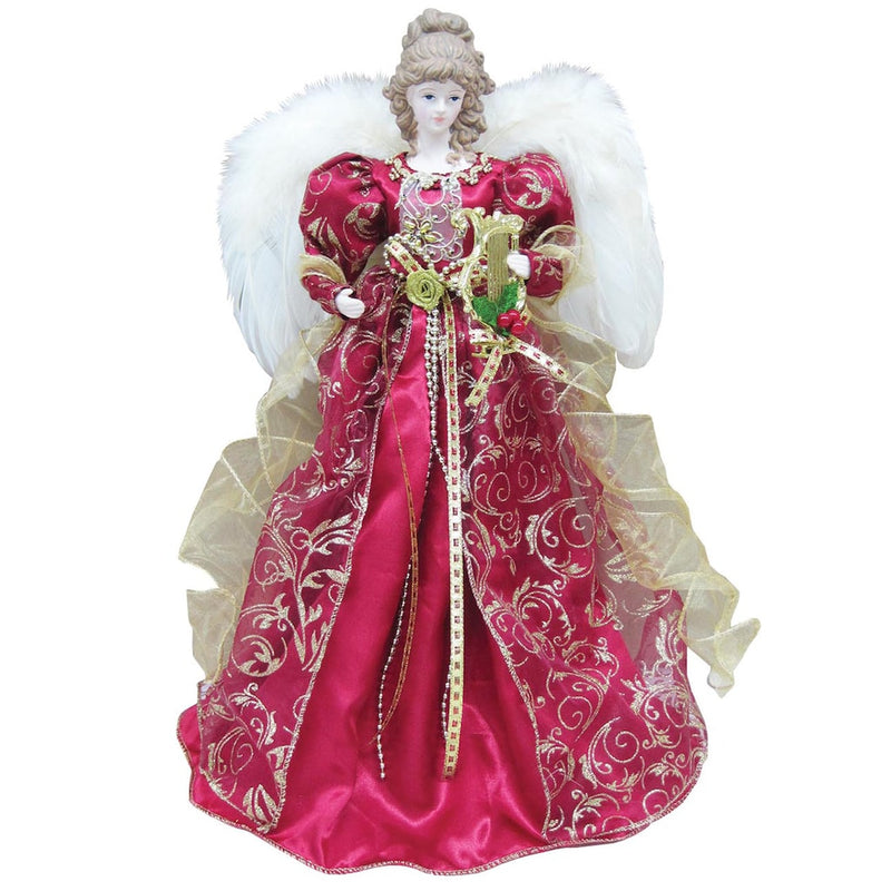 Red Christmas Angel Tree Topper - 16" - The Country Christmas Loft