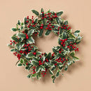 24" Holiday Wreath - Holly Leaf with Berries - The Country Christmas Loft