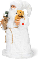 LED Fabric Santa - 20 inch - Gold and Silver - The Country Christmas Loft