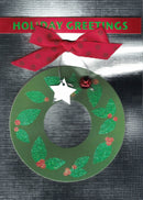 Holiday Greetings Wreath Handmade Boxed Christmas Card - The Country Christmas Loft