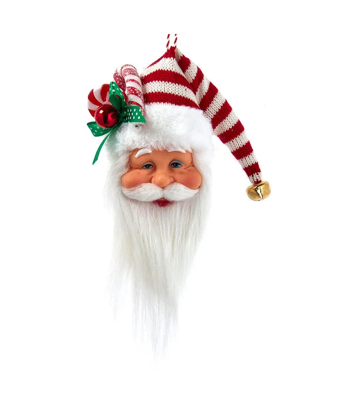 Santa Head With Red and White Hat Ornament - The Country Christmas Loft
