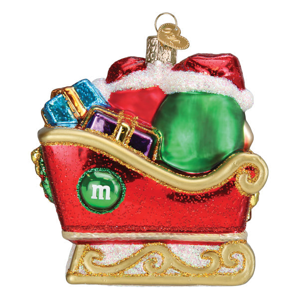 M & M In Sleigh Ornament