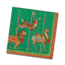 Merry go Round (Green) - Cocktail Napkin - The Country Christmas Loft