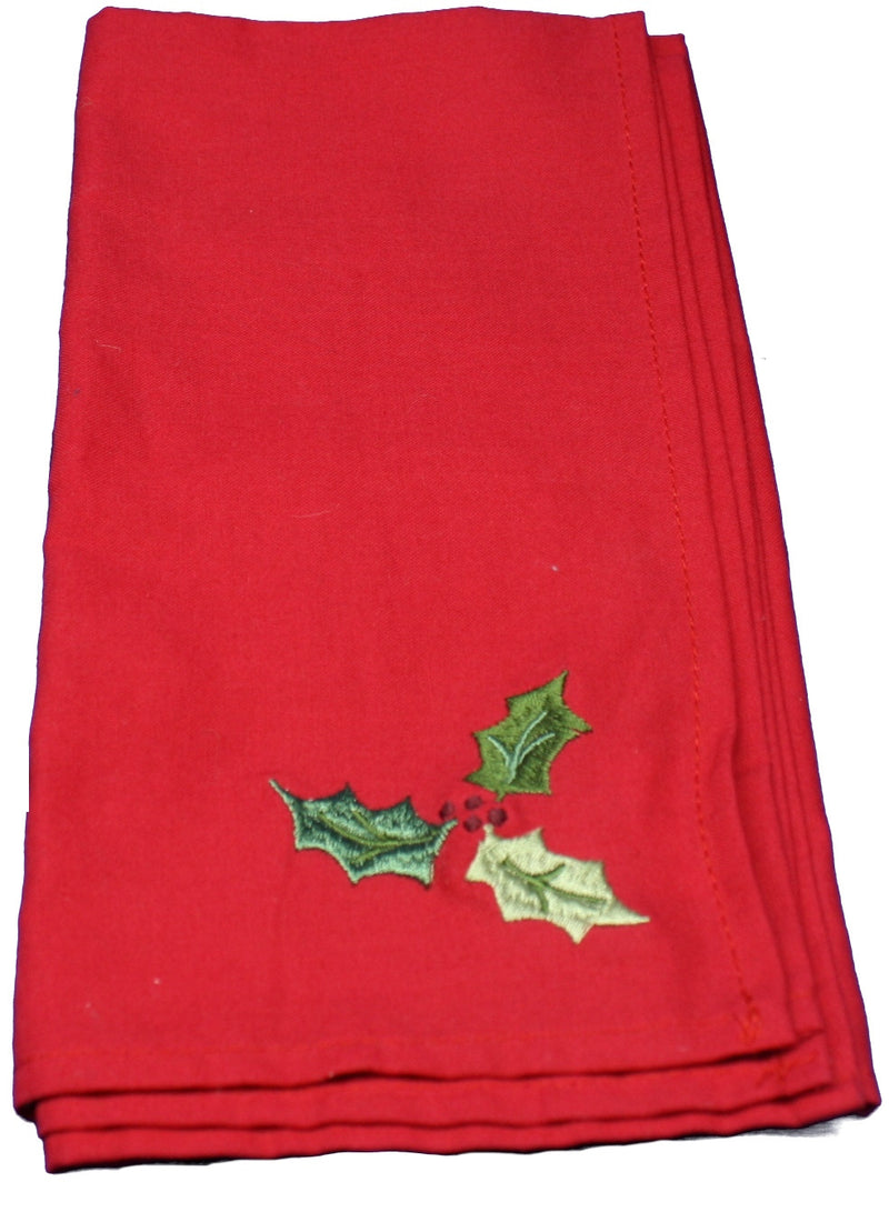 Red Holly Napkin - The Country Christmas Loft