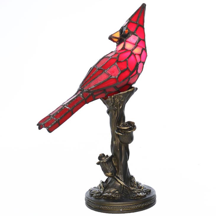 Skylar Red Stained Glass Bird Accent Lamp - The Country Christmas Loft