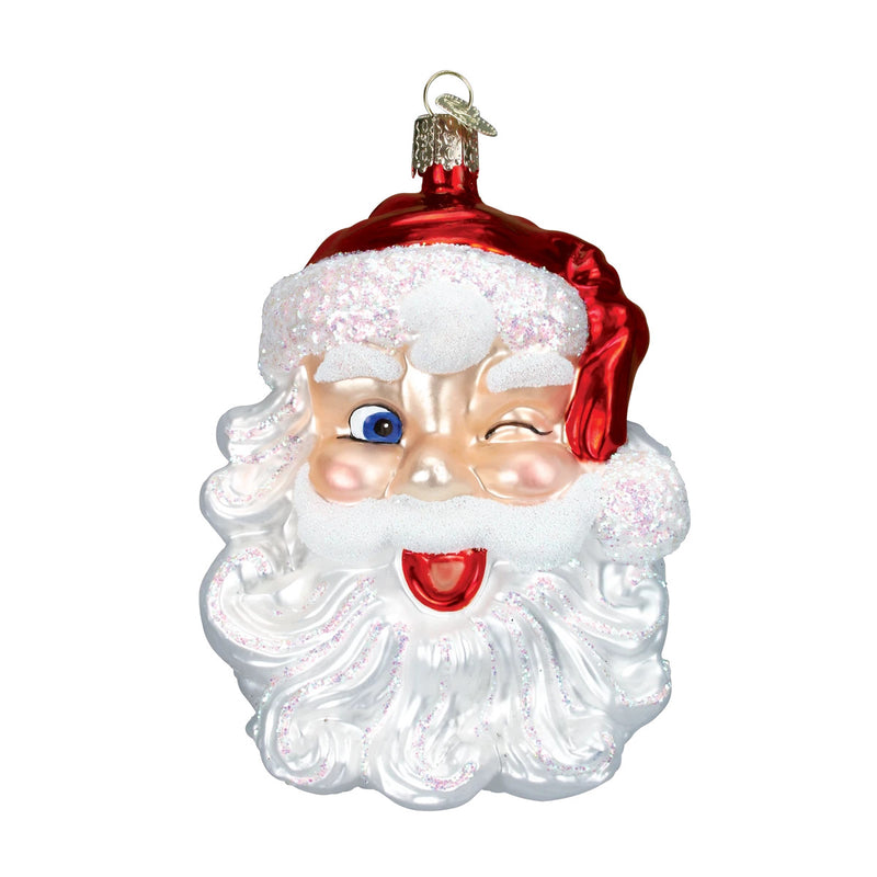 Winking Santa Ornament - The Country Christmas Loft