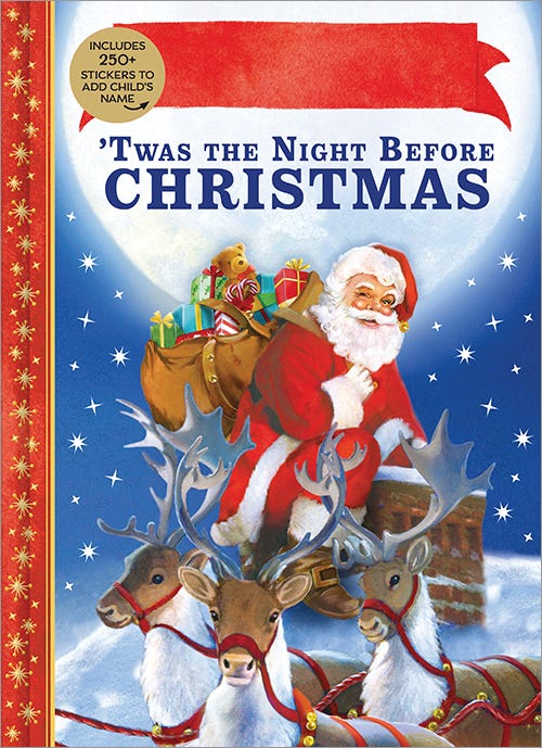 Twas the Night Before Christmas Personalized Book with Stickers