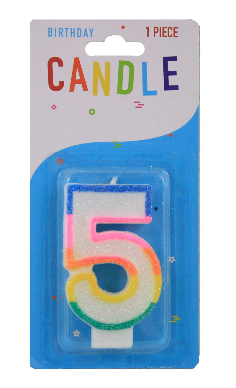 Colorful Birthday Candle - 5 - The Country Christmas Loft