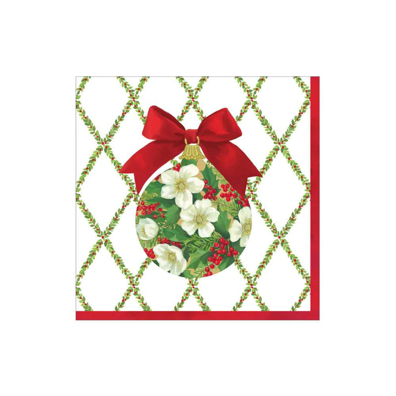 Ornament and Trellis Paper Cocktail Napkins - The Country Christmas Loft