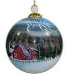 Hand Painted Glass Globe Ornament - Steamship Ticonderoga At The Shelburne Museum - The Country Christmas Loft