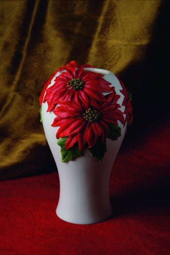 Poinsettia Table Vase - The Country Christmas Loft