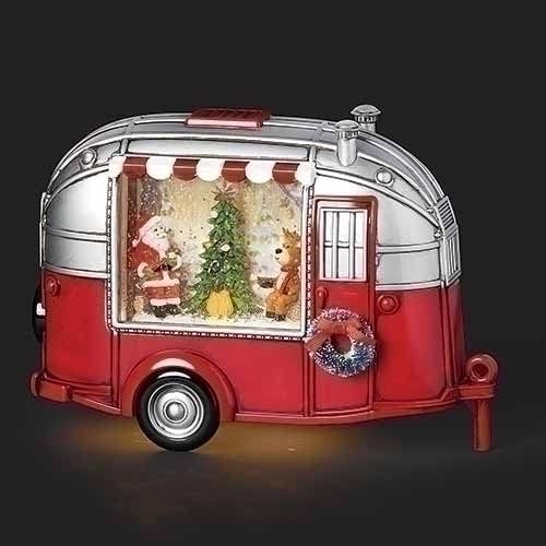 Lighted Swirling Glitter Waterglobe Camper - The Country Christmas Loft