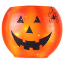 Oval Lighted Jack-o-Lantern Vase - 7 x 4 x 6.5 - - The Country Christmas Loft