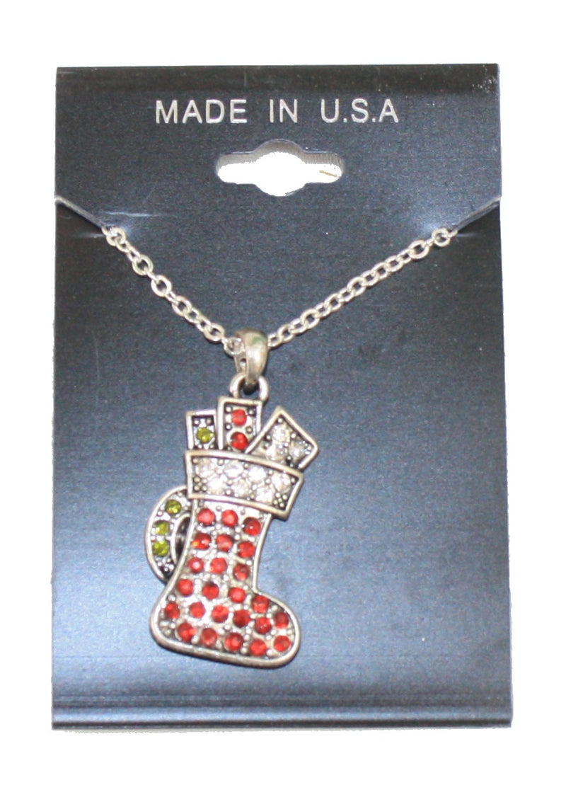 Crystal Stocking Necklace - The Country Christmas Loft