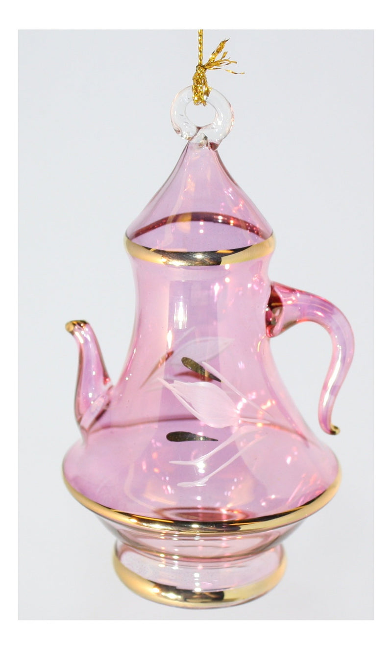 Gold Rimmed Teapot Solid - Pink Small