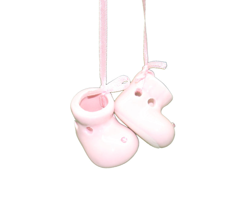Baby's First Christmas Porcelain Booties Ornament - - The Country Christmas Loft