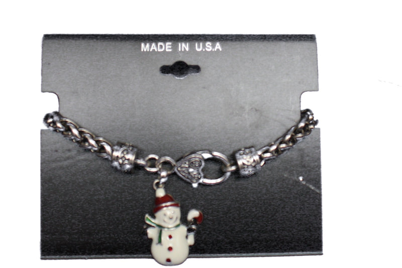 Crystal Snowman Bracelet - Hat - The Country Christmas Loft