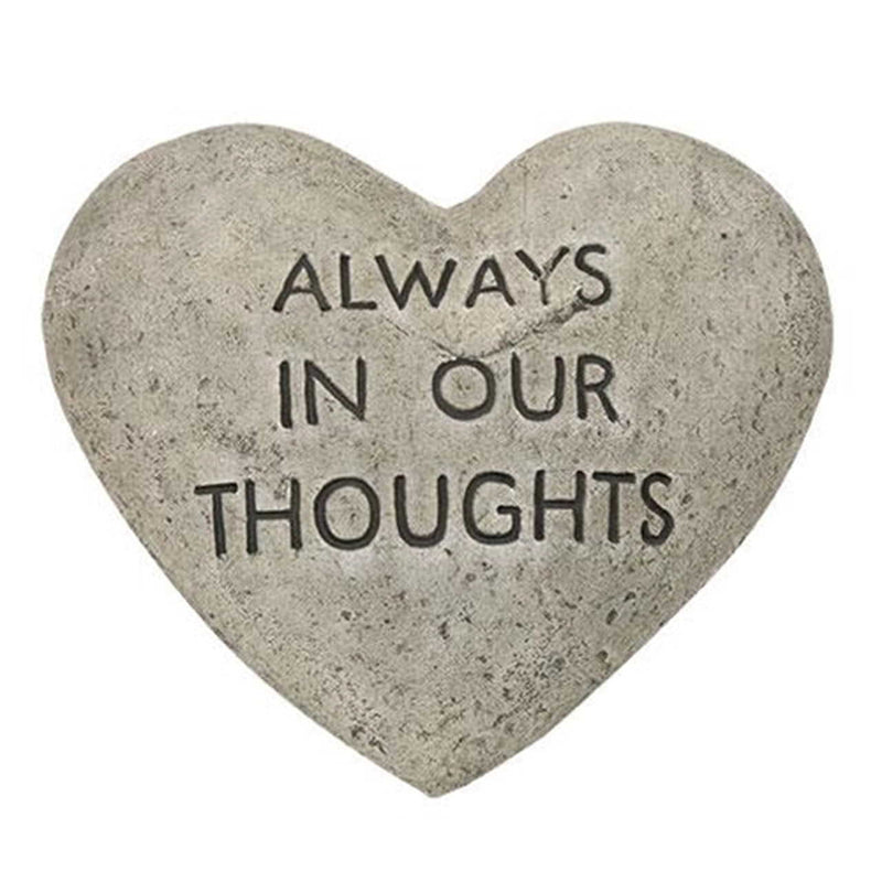 Cement Heart Memorial Stone - Always in our Thoughts - The Country Christmas Loft