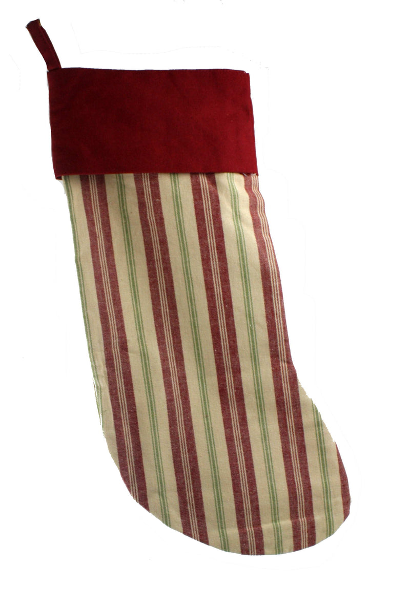 Merry Christmas Striped Stocking - The Country Christmas Loft