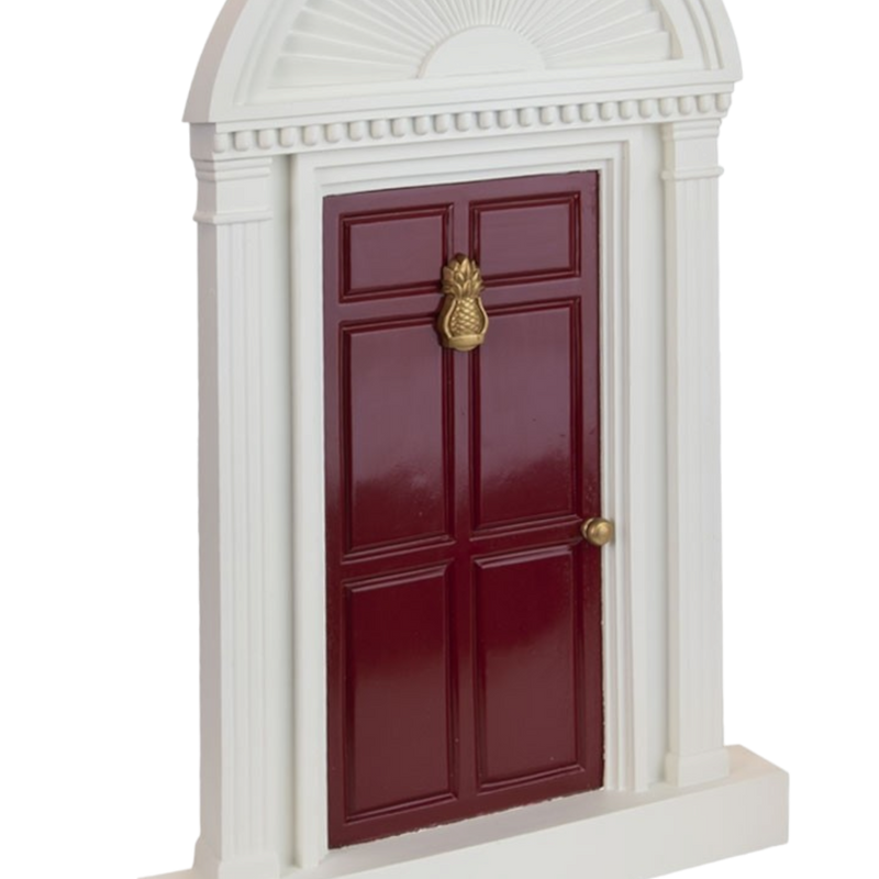 Red Door with Pineapple Door Knocker