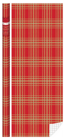 Foil Embossed Kraft Roll Wrap - 30" x 120" - Red Plaid - The Country Christmas Loft