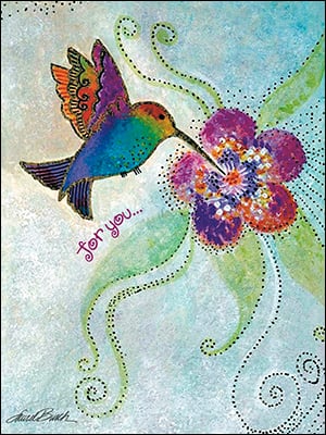 Birthday Card - Celebrating Friends Hummingbird - The Country Christmas Loft