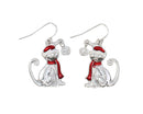 Santa Hat Silver Cats - Earrings - Gift Shoppe >> Jewelry >> Earrings - by Periwinkle By Barlow