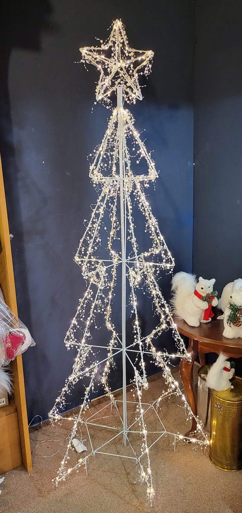 6 Foot Lighted White Iron Tree - LED - The Country Christmas Loft