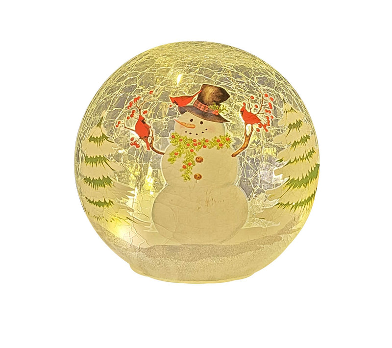 Lighted Globe - Snowman Scene