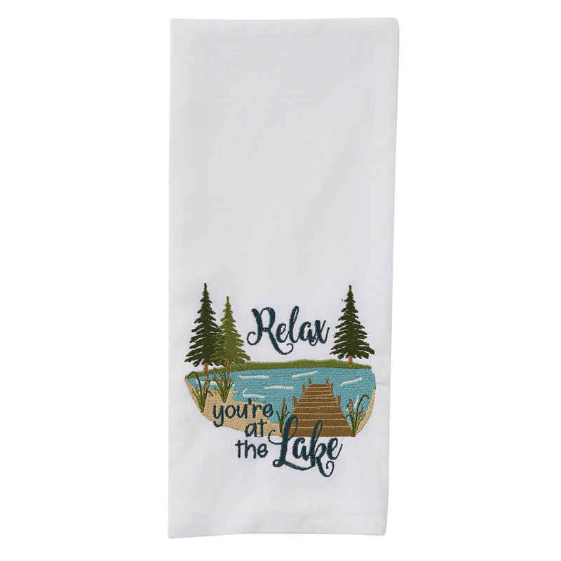 Relax You're At The Lake Decorative Dish Towel