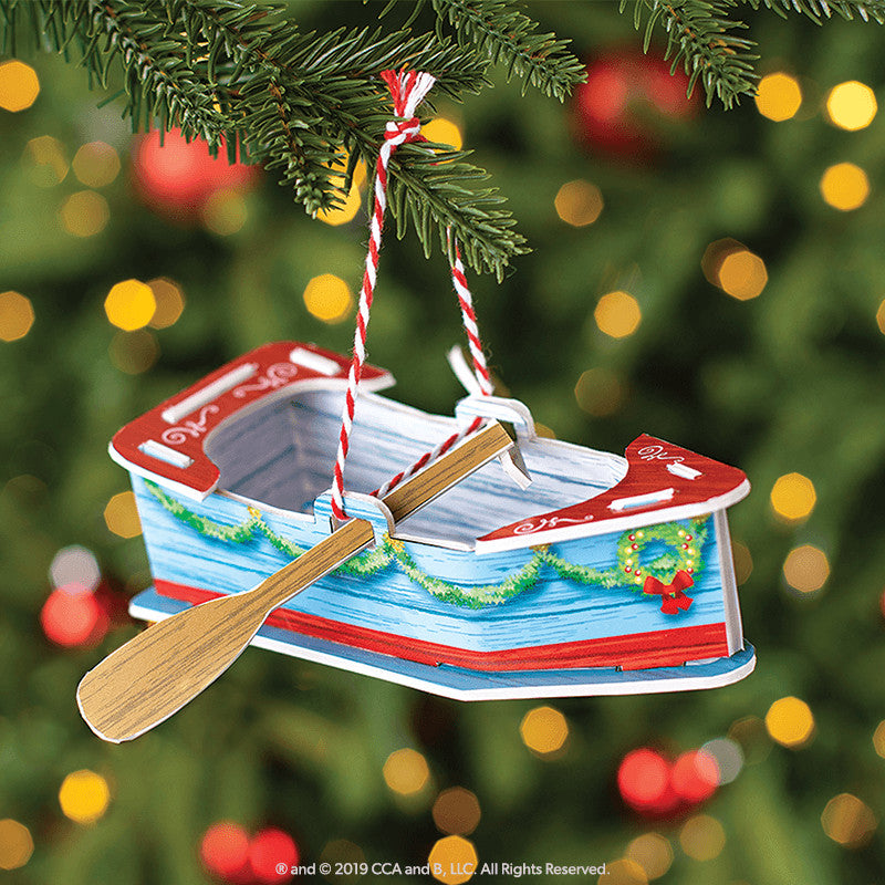 Orna-moments Scout Elf Holiday Rowboat