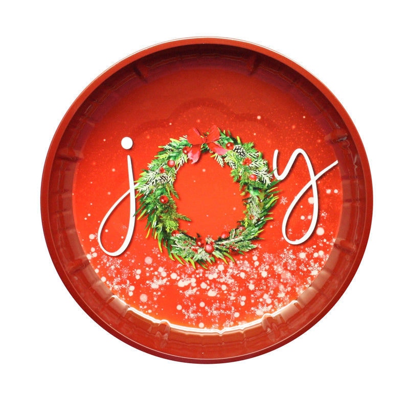 Christmas Tin Round Plate -