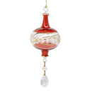 Gold Etched Lattice Pulled Globe - Red