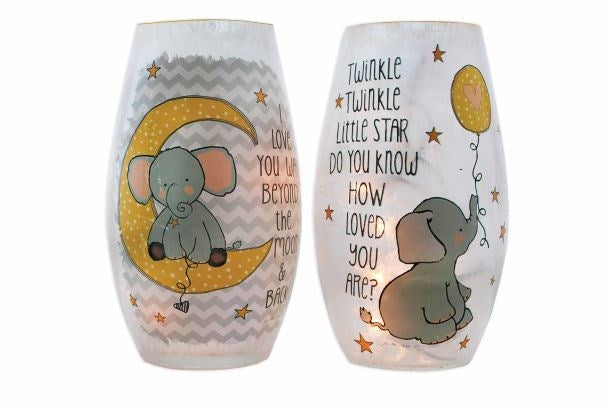 Baby Elephant Glass 7 inch Lamp - - The Country Christmas Loft