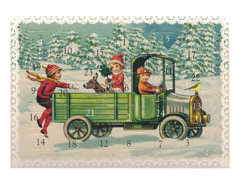 Miniature Advent Calendar Card - Pickup Truck - The Country Christmas Loft