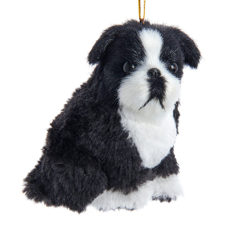 Furry Dog Ornament -  Boston Terrier - The Country Christmas Loft
