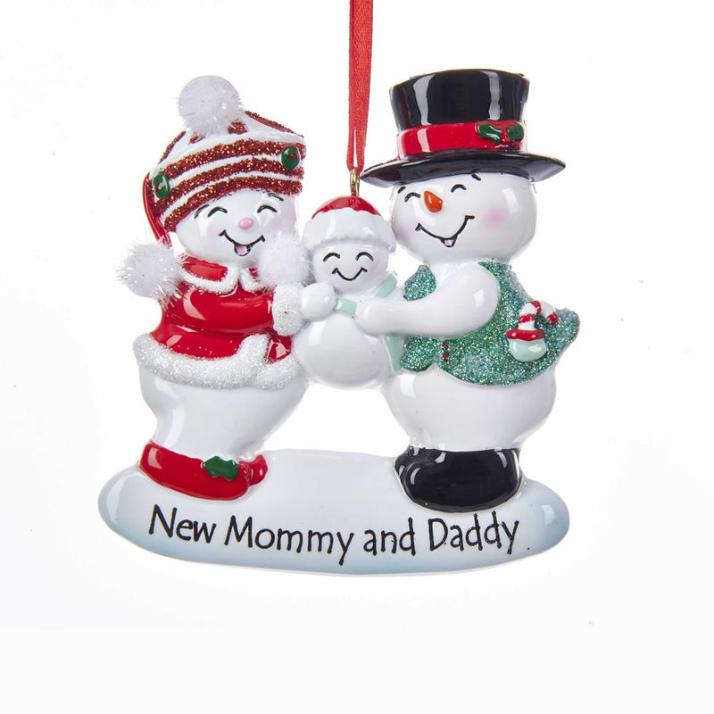 New Mommy and Daddy Snow Family Ornament - The Country Christmas Loft