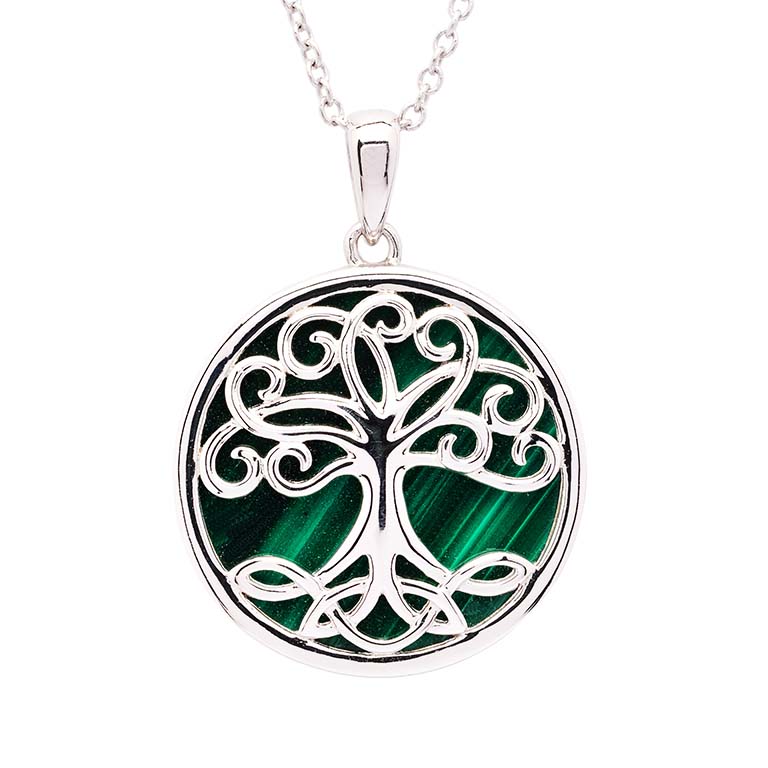 Sterling Silver Tree of Life with Malachite