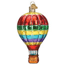 Vibrant Hot Air Balloon Glass Ornament - The Country Christmas Loft