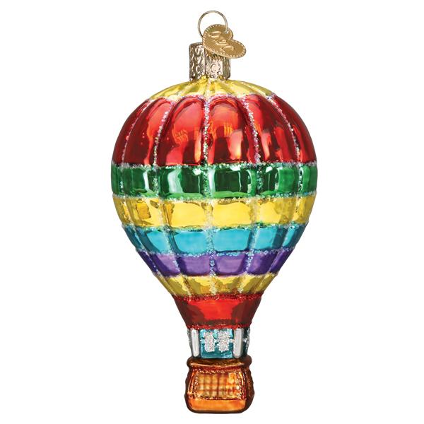 Vibrant Hot Air Balloon Glass Ornament - The Country Christmas Loft