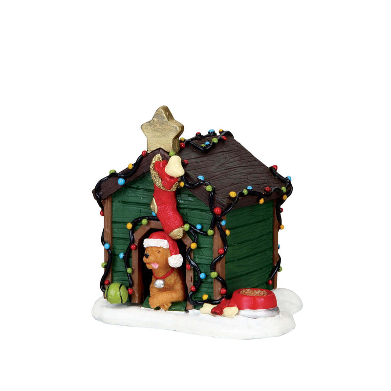 Decorated Light Doghouse - The Country Christmas Loft