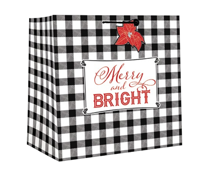 Square Jumbo Gift Bag -  Merry and Bright - The Country Christmas Loft
