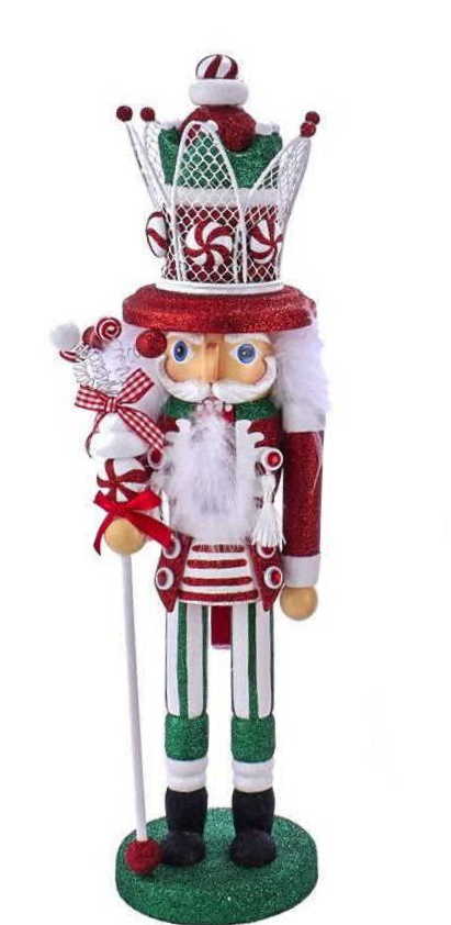 Hollywood Nutcrackers Whimsical Collection - red and white peppermint candy hat - The Country Christmas Loft