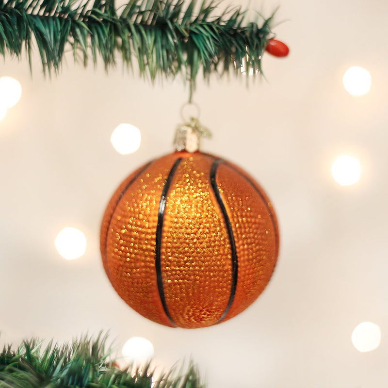 Old World Christmas Basketball Glass Ornament - The Country Christmas Loft