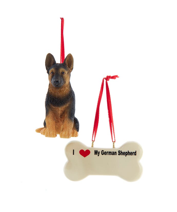 I love My German Shepherd With Dog Bone Ornaments - The Country Christmas Loft