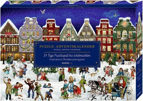 Winter Evening In the Town - Jigsaw Advent Calendar
