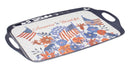 Stars and Stripes Rectangular Serving  Tray With Handles - The Country Christmas Loft